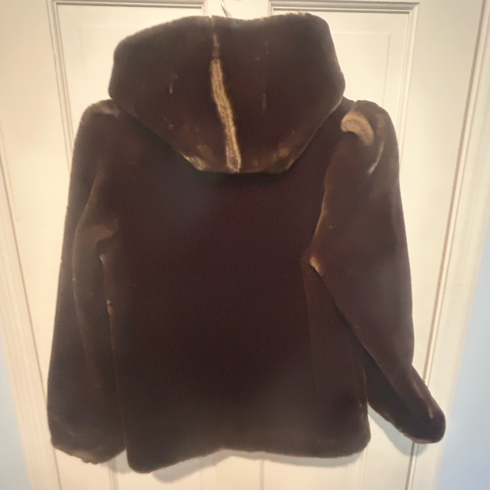Vintage Chocolate Brown Faux Fur Coat - Picture 7 of 8